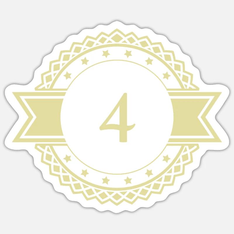 4 Emblème numérique Sticker taille S (10 x 10 cm)