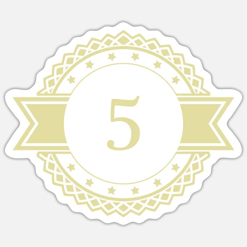 5 Emblème numérique - Sticker taille S (10 x 10 cm) - blanc mat