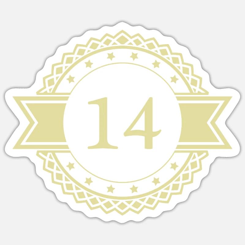14 Emblème numérique - Sticker taille S (10 x 10 cm) - blanc mat