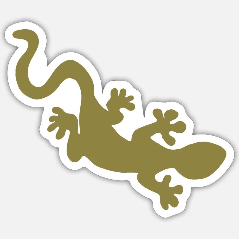 Gecko - Sticker taille S (10 x 10 cm) - blanc mat