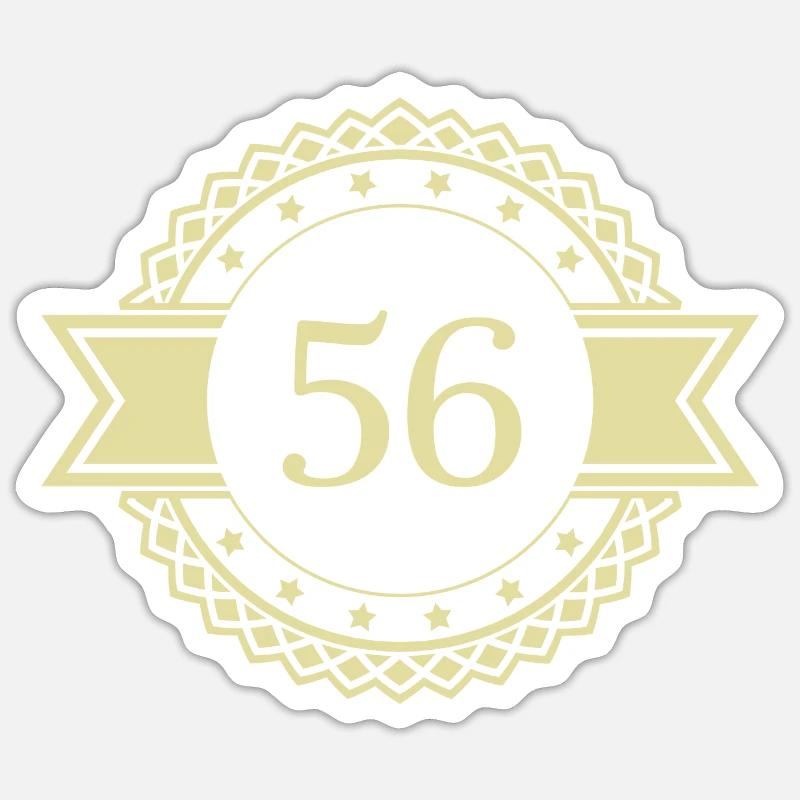 56 Emblème numérique - Sticker taille S (10 x 10 cm) - blanc mat