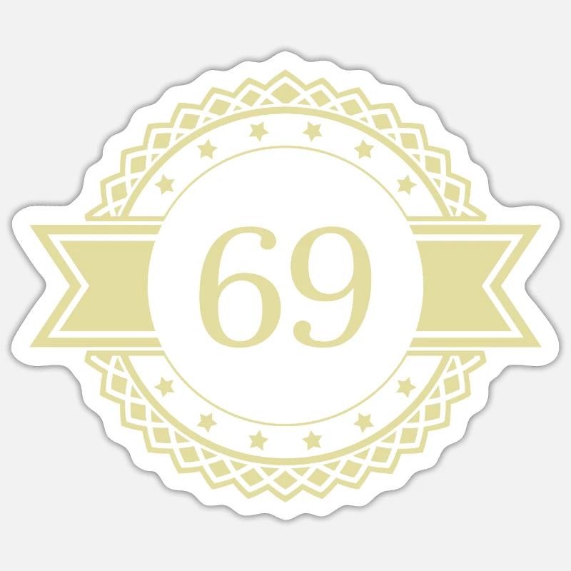69 Emblème numérique - Sticker taille S (10 x 10 cm) - blanc mat