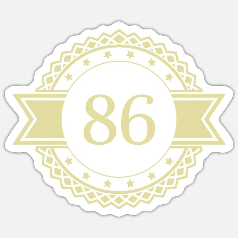 86 Emblème numérique - Sticker taille S (10 x 10 cm) - blanc mat