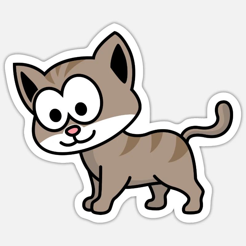 Cat Comic Animal - Sticker size S (10 x 10 cm) - white matte