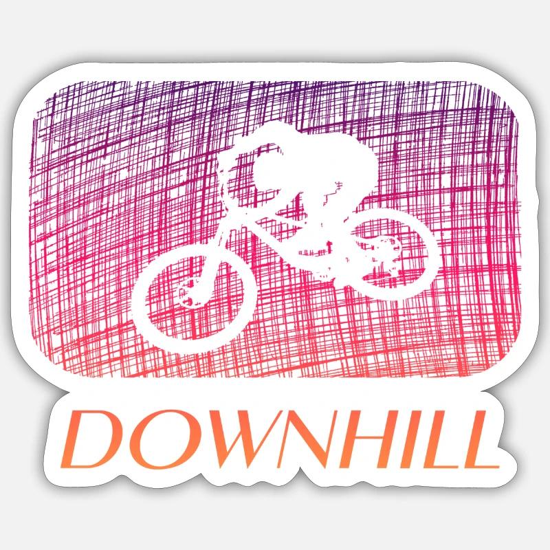 Downhill - Sticker Größe S (10 x 10 cm) - Mattweiß