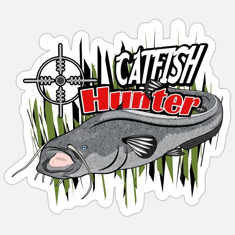 Catfish hunter Sticker size S (10 x 10 cm)