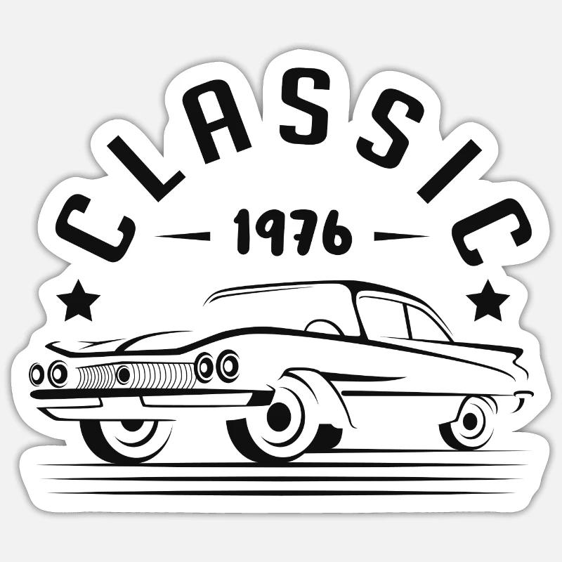 CLASSIC 1976 -Geschenkidee - - Sticker Größe S (10 x 10 cm) - Mattweiß