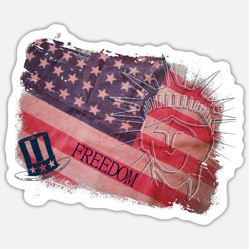 Drapeau américain Sticker taille S (10 x 10 cm)