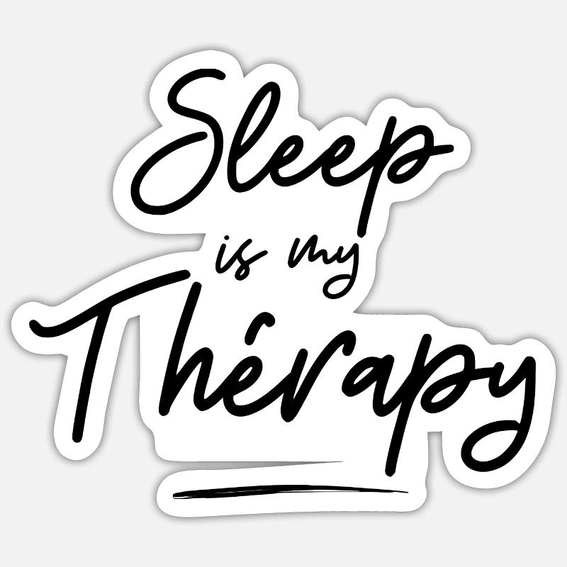 sleep is my therapy - Sticker taille S (10 x 10 cm) - blanc mat