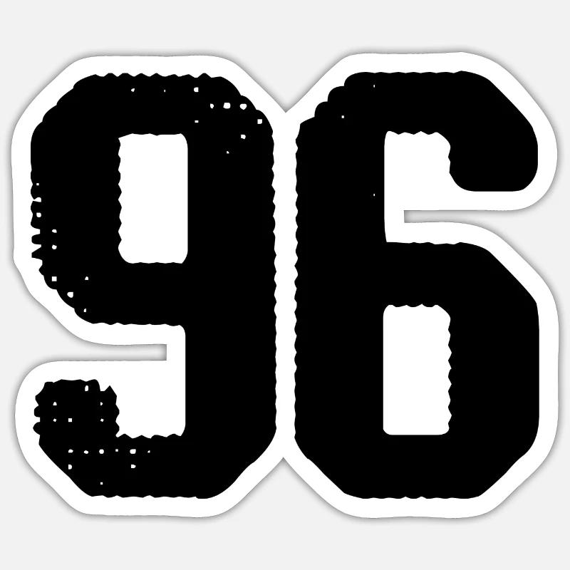 Maillot à 96 numéros - Sticker taille S (10 x 10 cm) - blanc mat