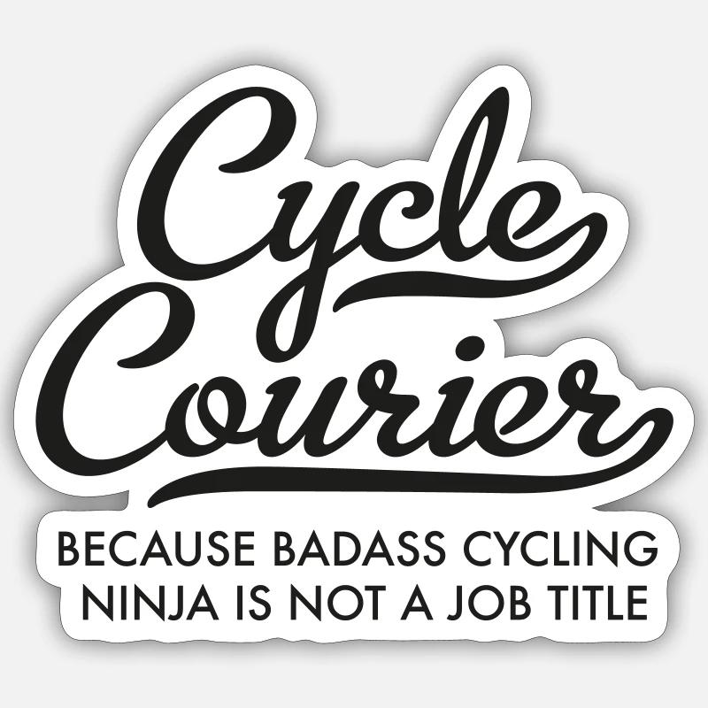 Bicycle courier - Sticker size S (10 x 10 cm) - white matte