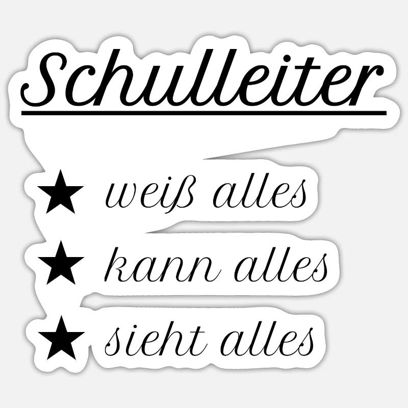 Schulleiter Schulleitung Schule Rektor Geschenk - Sticker Größe S (10 x 10 cm) - Mattweiß