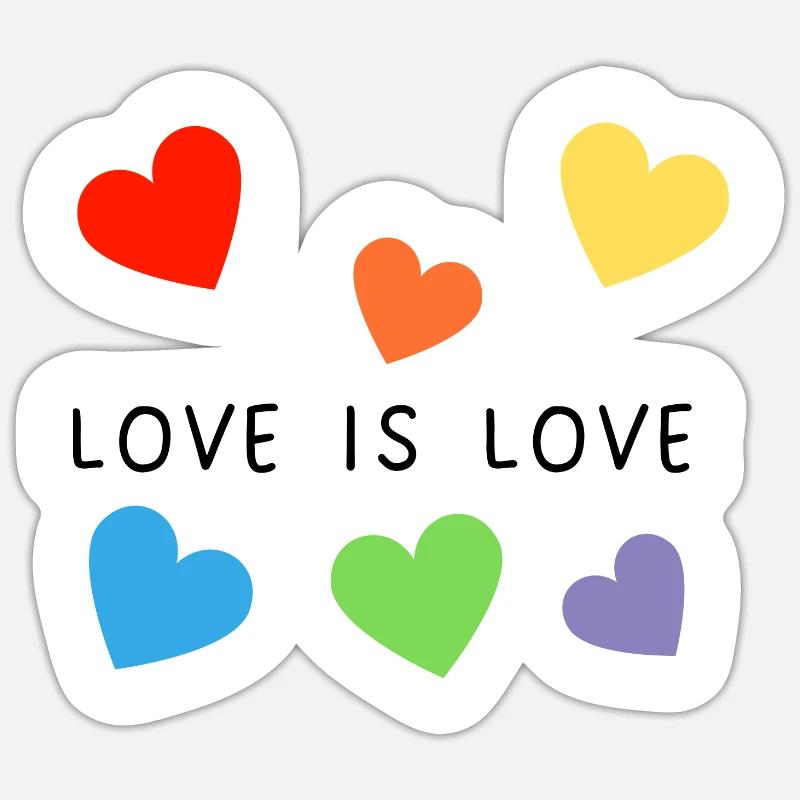 Amour - Sticker taille S (10 x 10 cm) - blanc mat