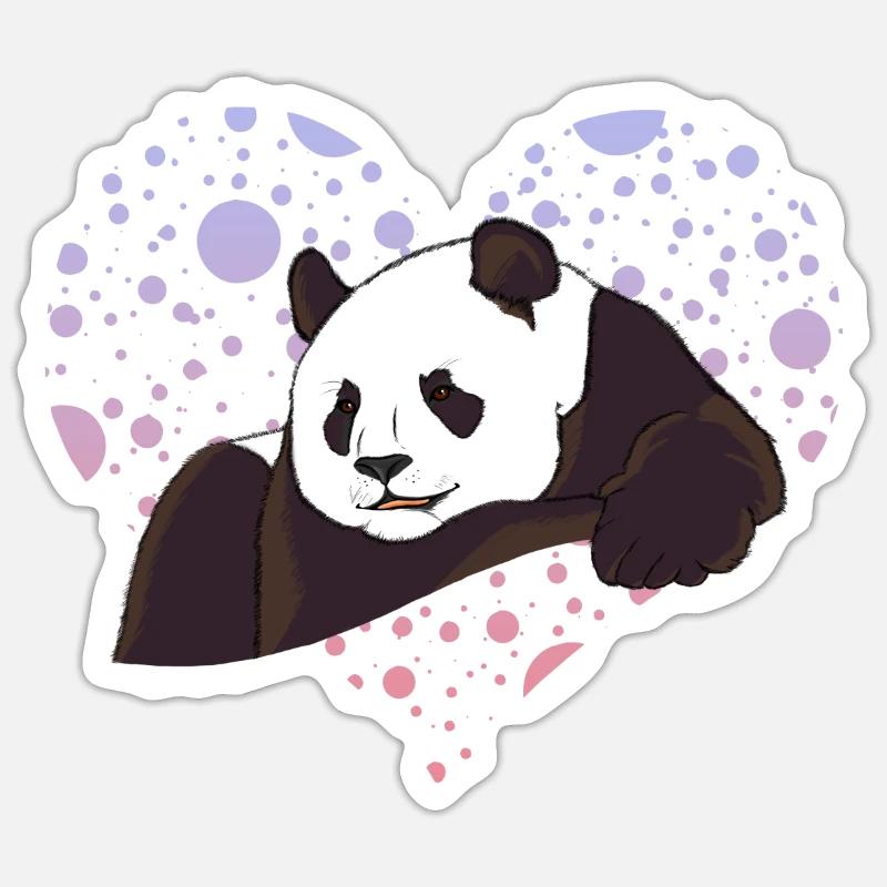 Panda-Liebe - Sticker Größe S (10 x 10 cm) - Mattweiß