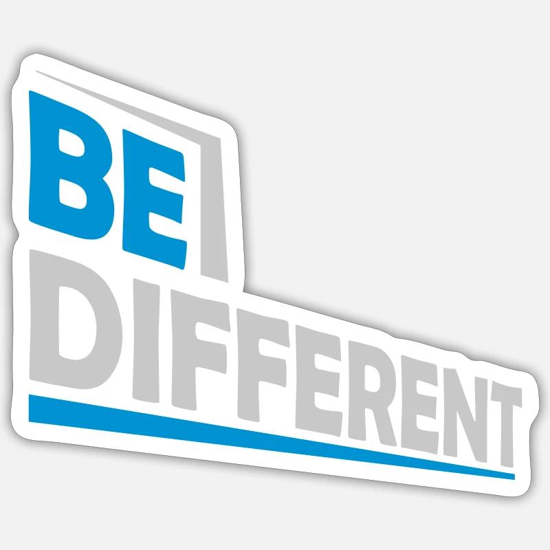 Soyez différent Logo Design - Sticker taille S (10 x 10 cm) - blanc mat