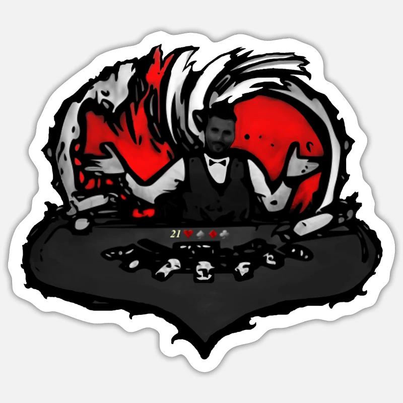 Blackjack.rouge - Sticker taille S (10 x 10 cm) - blanc mat