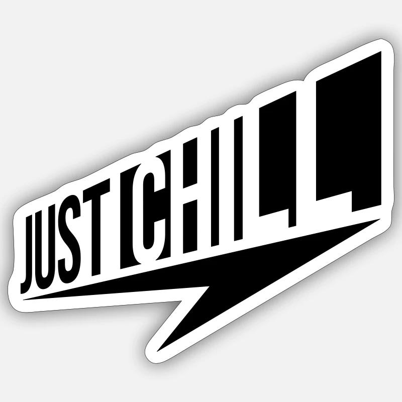 Just Chill Text Logo - Sticker size S (10 x 10 cm) - white matte