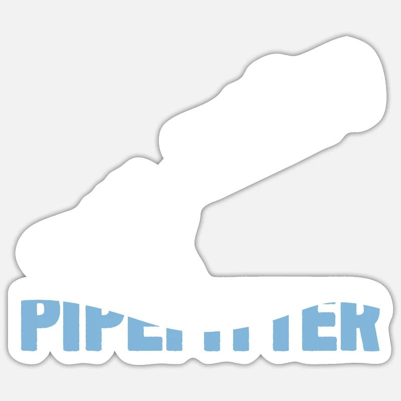 Tuyauteur - Sticker taille S (10 x 10 cm) - blanc mat