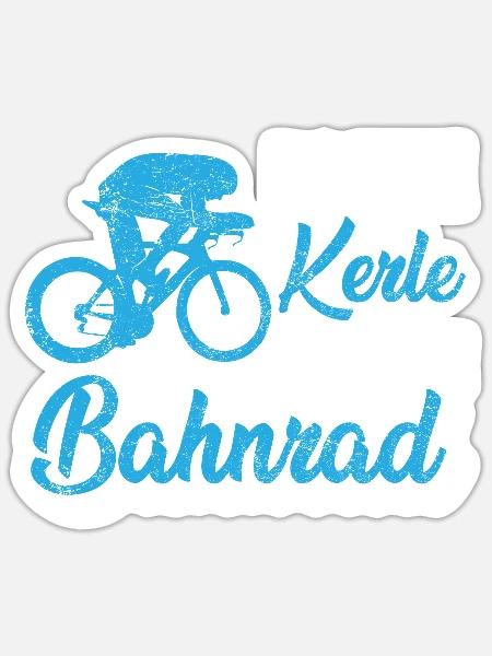 Bahnrad | Echte Kerle fahren Bahnrad - Sticker Größe S (10 x 10 cm) - Mattweiß