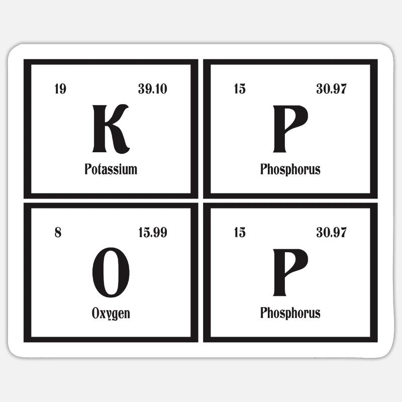 K-Pop | Periodensystem der Elemente - Sticker Größe S (10 x 10 cm) - Mattweiß