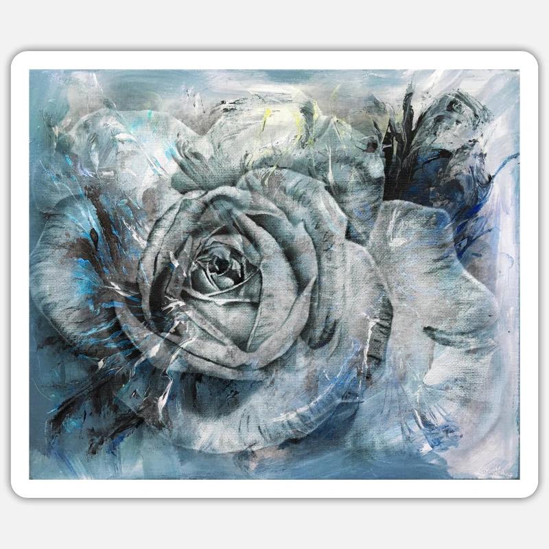 Rose - Sticker taille S (10 x 10 cm) - blanc mat