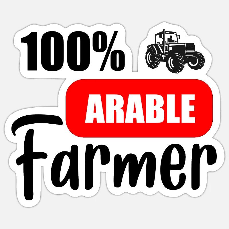 arable farming - Sticker size S (10 x 10 cm) - white matte