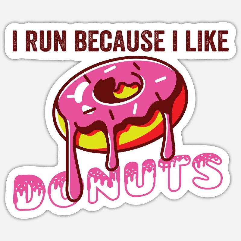 Je cours parce que j’aime les beignets Sticker taille S (10 x 10 cm)