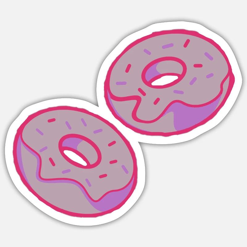 Beignets - Sticker taille S (10 x 10 cm) - blanc mat