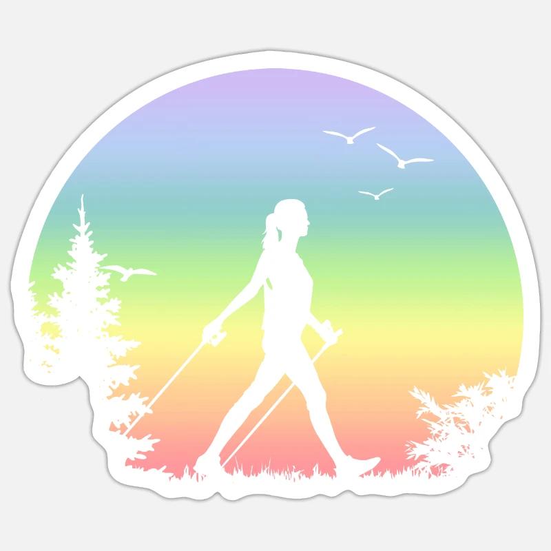 Marche - Sticker taille S (10 x 10 cm) - blanc mat
