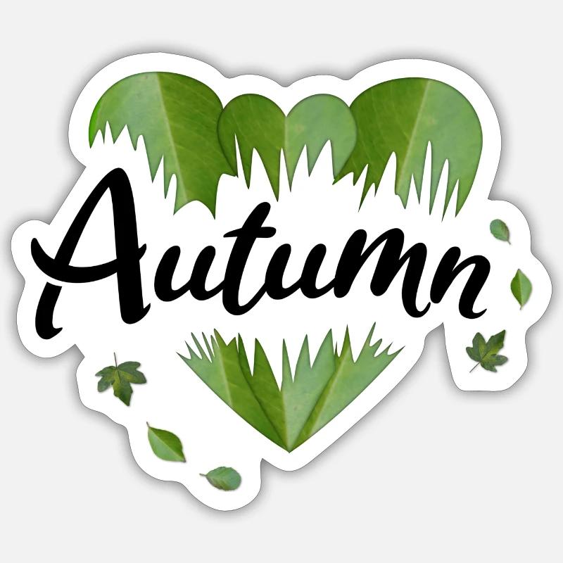 Feuilles d’automne Feuilles d’automne - Sticker taille S (10 x 10 cm) - blanc mat