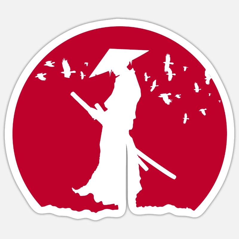 Samourai - Sticker taille S (10 x 10 cm) - blanc mat