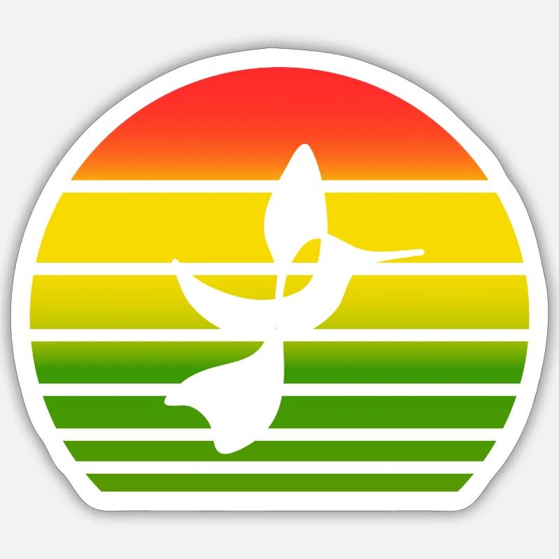 Sonnen Vogel bunt - Sticker Größe S (10 x 10 cm) - Mattweiß