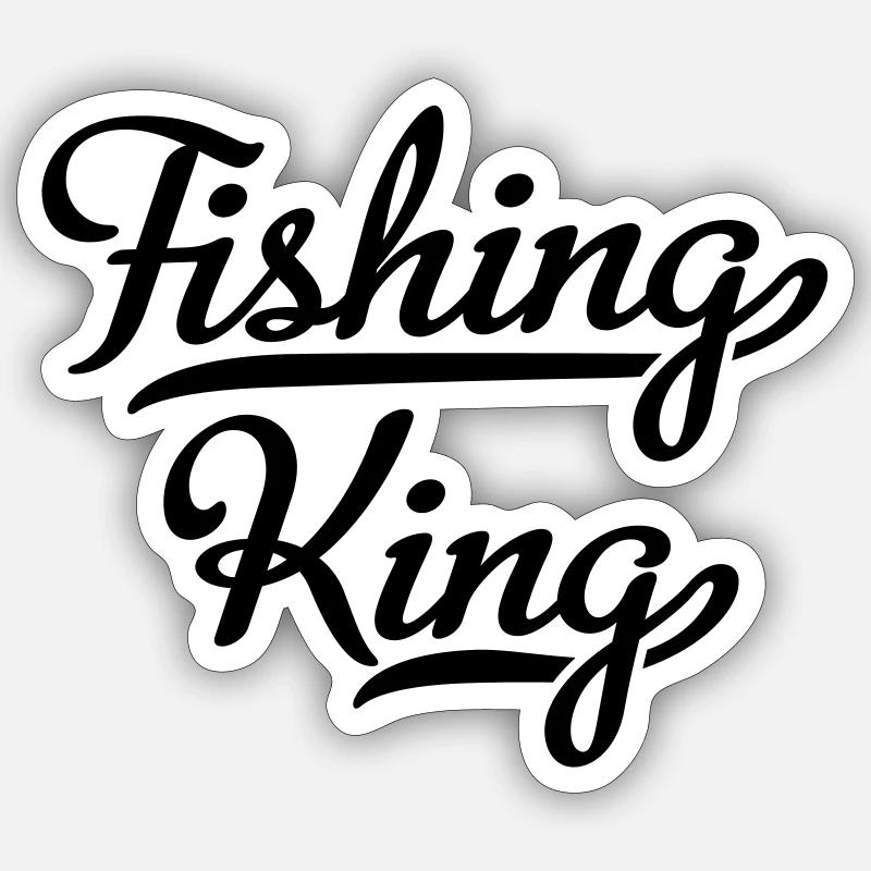 pêche - Sticker taille S (10 x 10 cm) - blanc mat