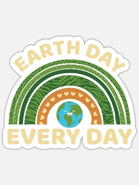 Tag der Erde Earthday Umweltschutz Umwelt Natur - Sticker Größe S (10 x 10 cm) - Mattweiß