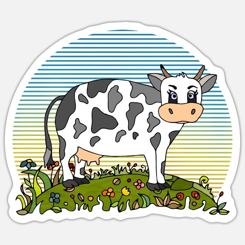 Kuh - Sticker Größe S (10 x 10 cm) - Mattweiß