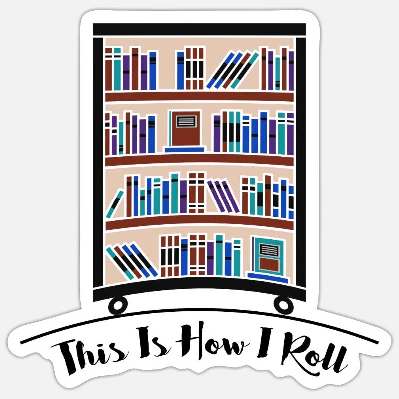 Book Lover Geschenk So rolle ich Lesergeschenke - Sticker Größe S (10 x 10 cm) - Mattweiß