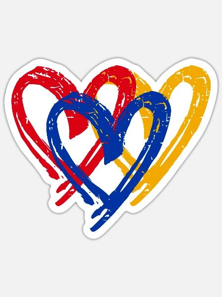 Armenien Herz Flagge - Sticker Größe S (10 x 10 cm) - Mattweiß