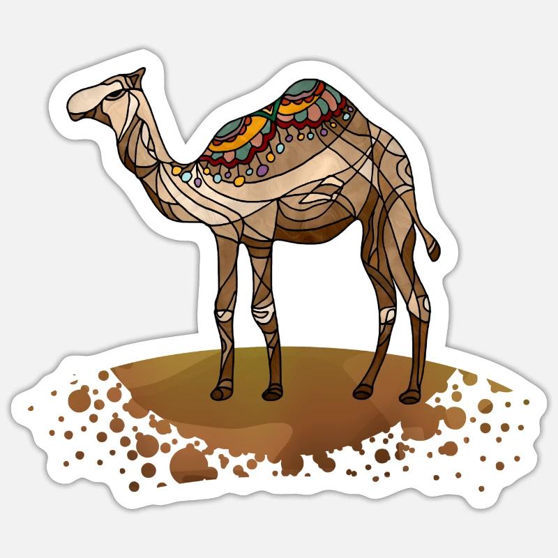 Kamel - Sticker Größe S (10 x 10 cm) - Mattweiß