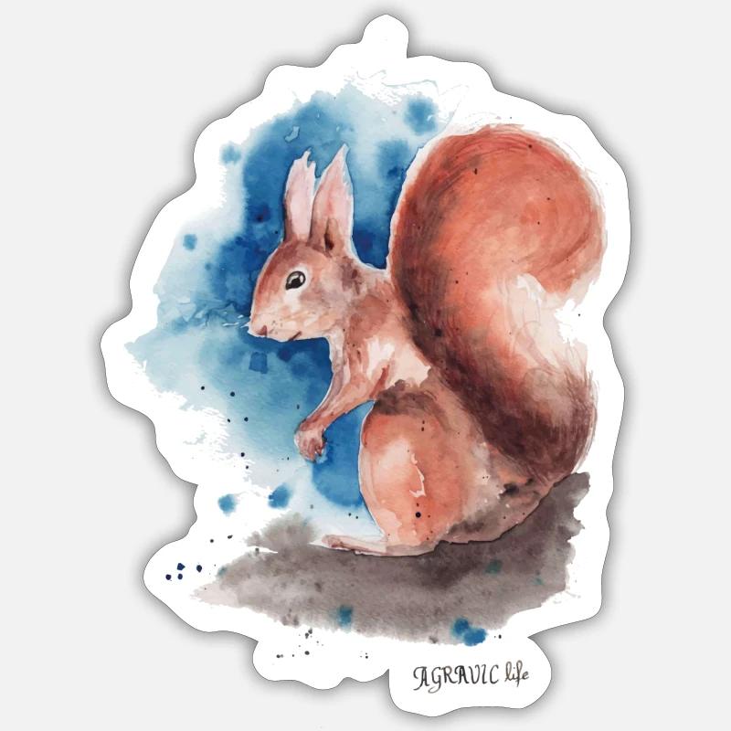 Eichhörnchen Sticker Größe S (10 x 10 cm)