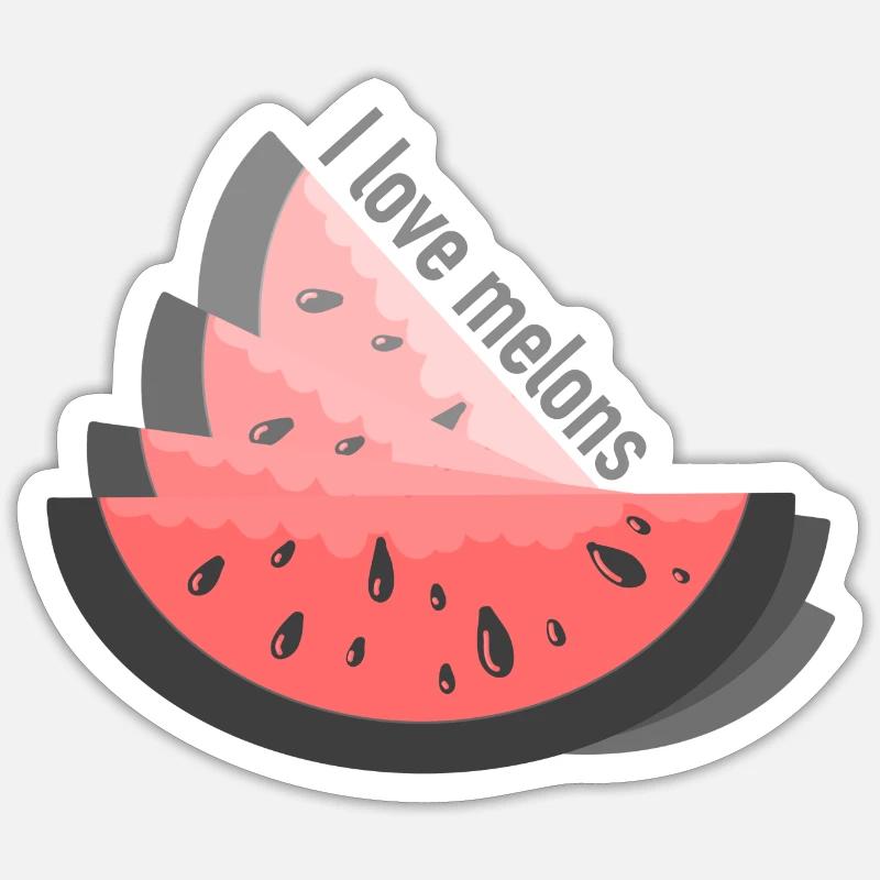 J’adore les melons Sticker taille S (10 x 10 cm)