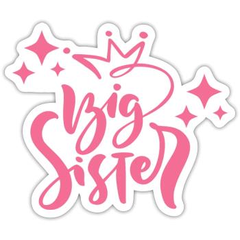 GROßE SCHWESTER - Sticker Größe S (10 x 10 cm) - Mattweiß - Vorne