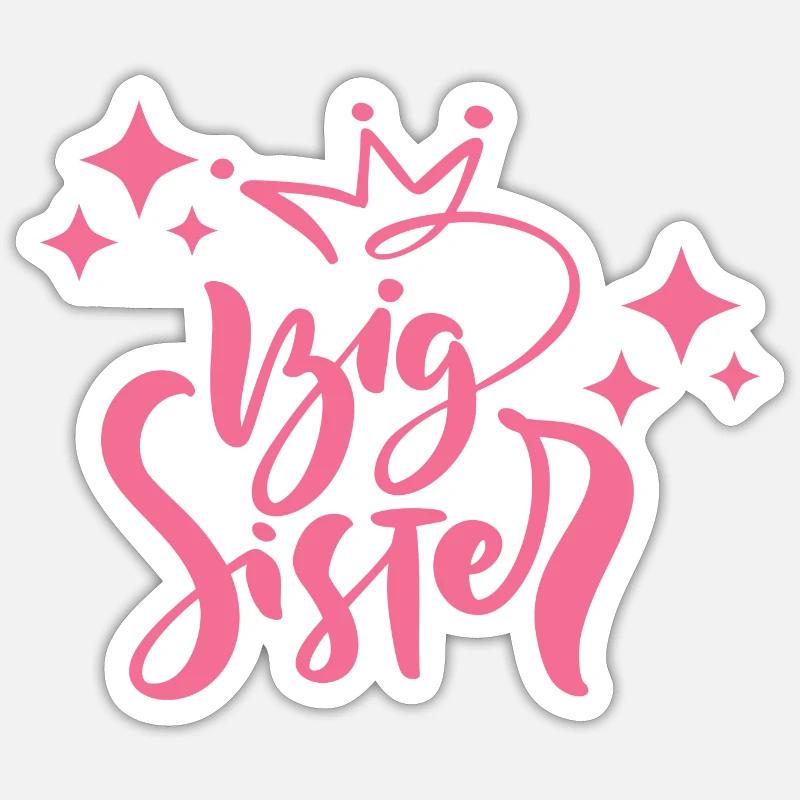 GROßE SCHWESTER - Sticker Größe S (10 x 10 cm) - Mattweiß