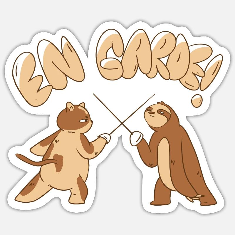 En Garde! - Sticker Größe S (10 x 10 cm) - Mattweiß