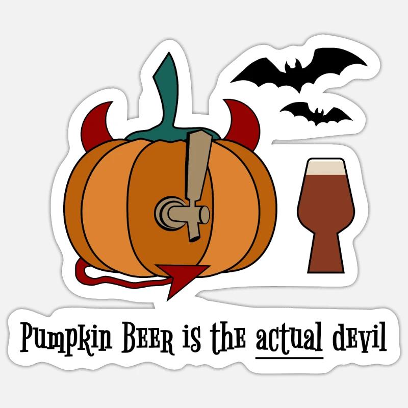 Pumpkin Beer is the Devil Sticker size S (10 x 10 cm)