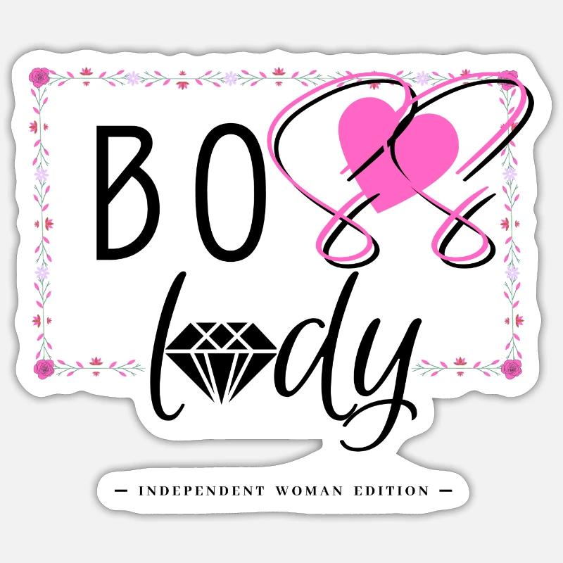 Lady Boss - Sticker taille S (10 x 10 cm) - blanc mat