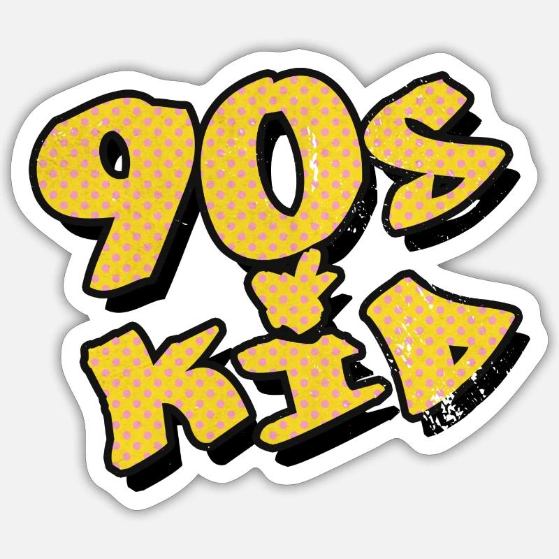 90s Kid 90s - Sticker taille S (10 x 10 cm) - blanc mat