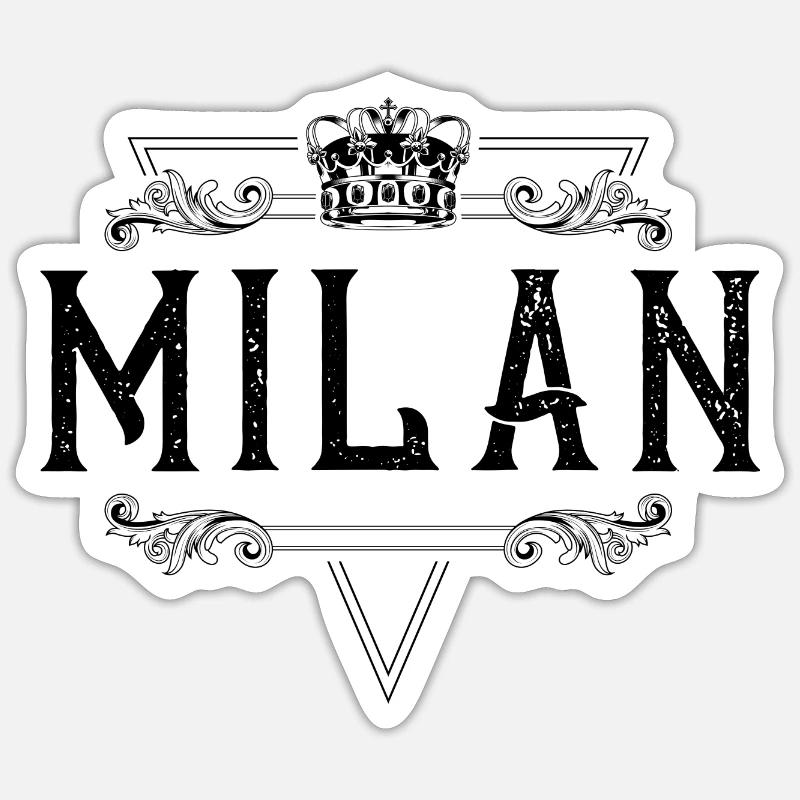 Nom de Milan - Sticker taille S (10 x 10 cm) - blanc mat