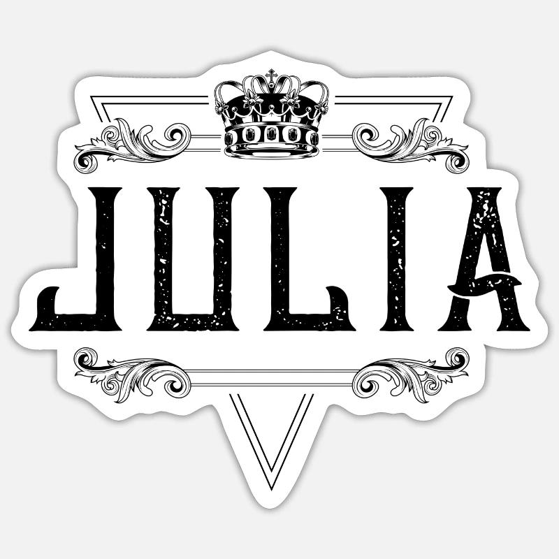 Julia Name - Sticker Größe S (10 x 10 cm) - Mattweiß