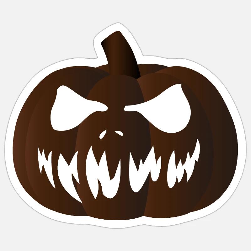 Kürbis - Sticker Größe S (10 x 10 cm) - Mattweiß