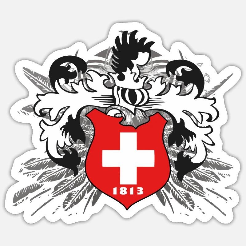 Suisse Impression de t-shirts ou de sweats à capuche et textos Sticker taille S (10 x 10 cm)